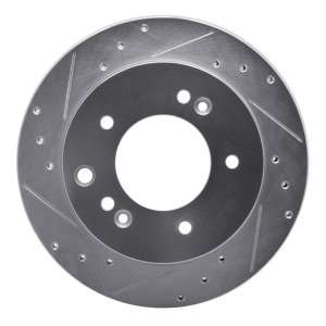 Kia Sorento Brake Rotor (1) - Rear Left - R1 Concepts - Drilled & Slotted - Silver - `03-`06